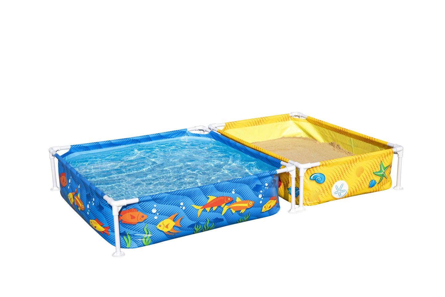 Šeimos sodo karkasinis baseinas vaikams, smėlio dėžė, 213x122cm Bestway