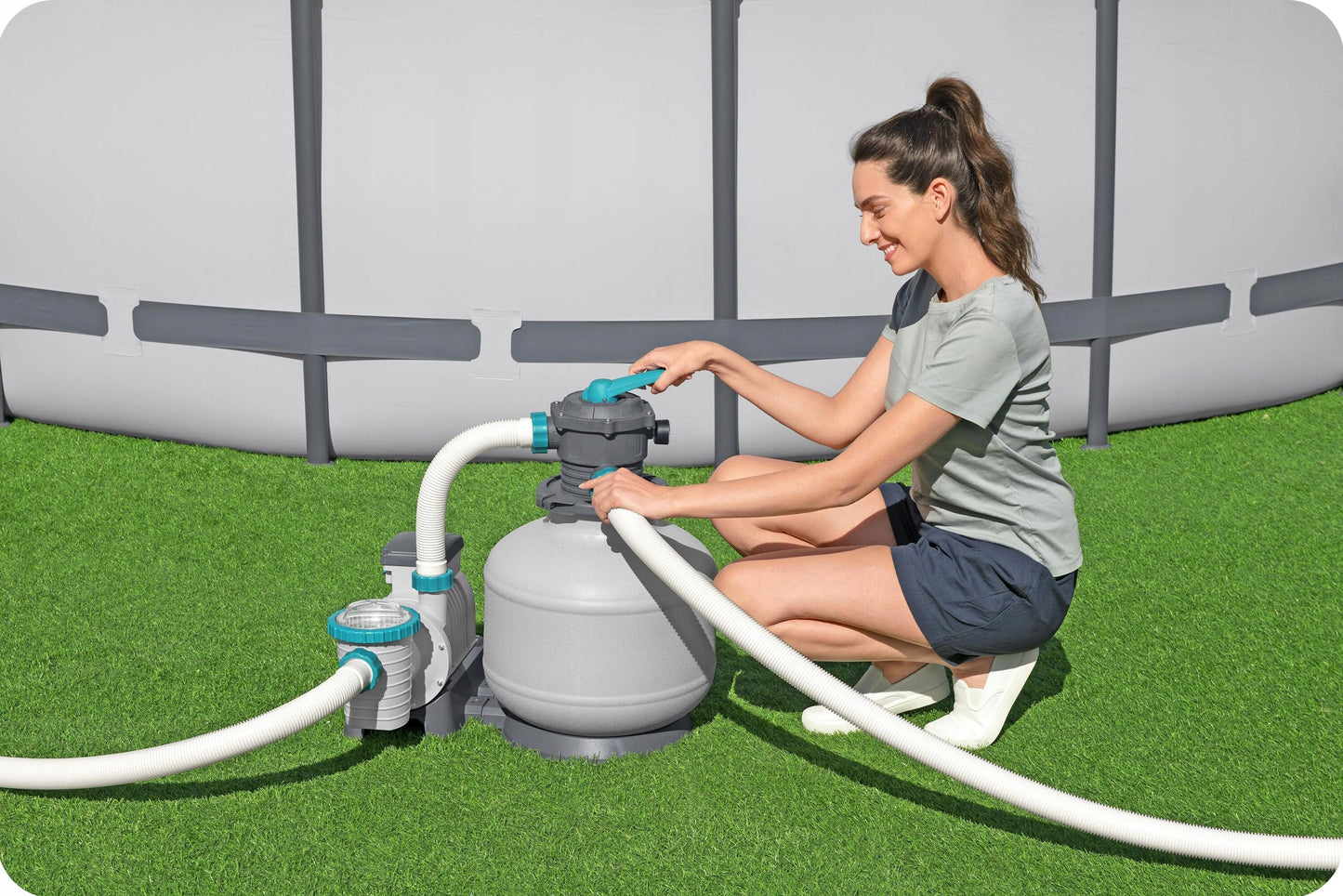 Smėlio siurblys baseinams filtras baseinams 11355 L/h jungiamosios detalės žarnos Bestway