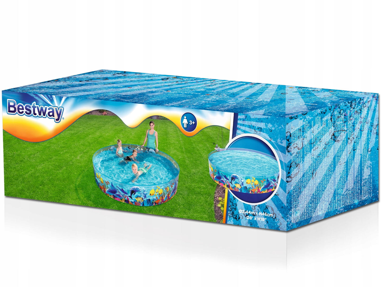 Sodo baseinas vaikams didelis 244x46cm BESTWAY