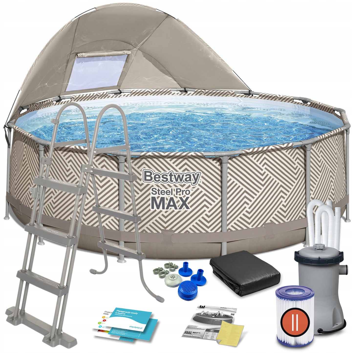 SODO SURENKAMAS BASEINAS SU STOGU 396x107cm BESTWAY 12in1 RINKINYS