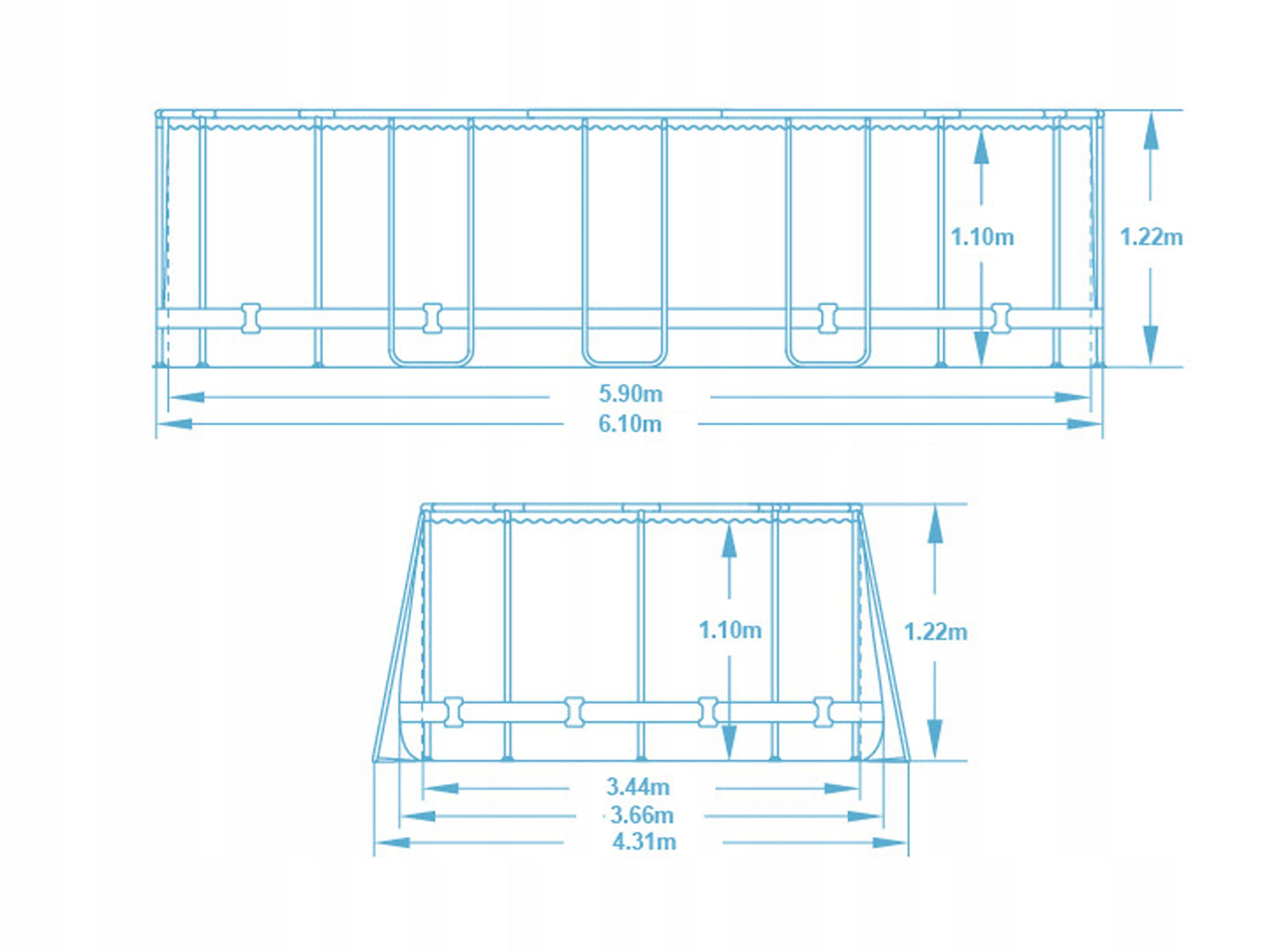 SODO BASEINAS 610x366x122cm OVALUS BESTWAY RINKINYS 11in1