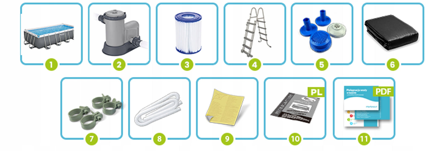 Sodo baseinas 549x274x122cm Bestway 11in1 rinkinys