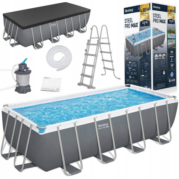 STAČIAKAMPIS SODO SURENKAMAS BASEINAS 488x244x122 BESTWAY RINKINYS 10in1