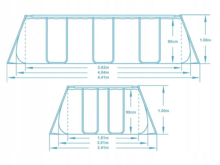 Sodo surenkamas baseinas 404x201x100 cm Bestway rinkinys su siurbliu 10in1