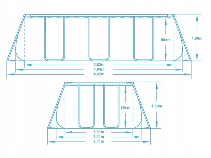 Sodo stovo baseinas 404x201x100 cm Bestway rinkinys su siurbliu 18in1