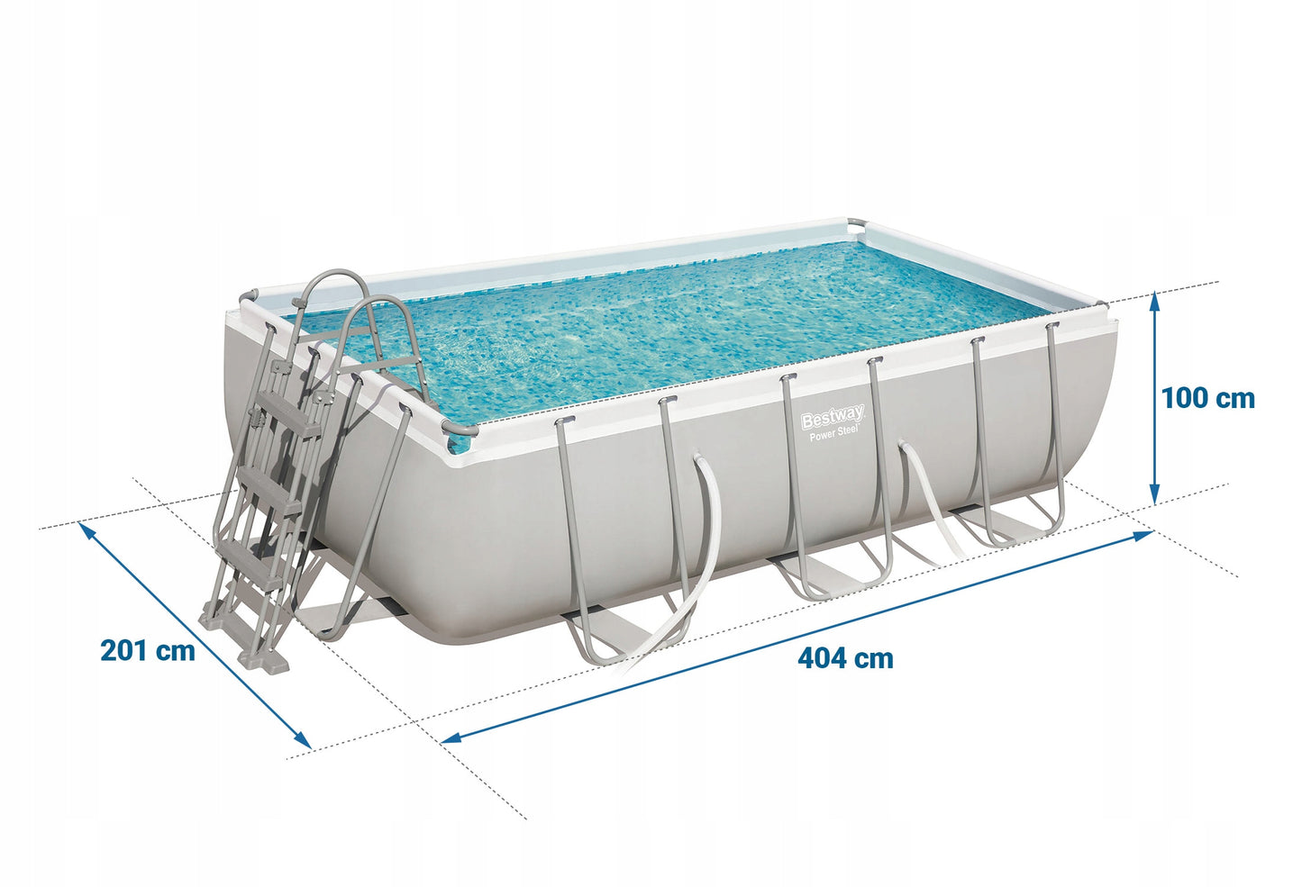 Sodo stovo baseinas 404x201x100 cm Bestway rinkinys su siurbliu 18in1