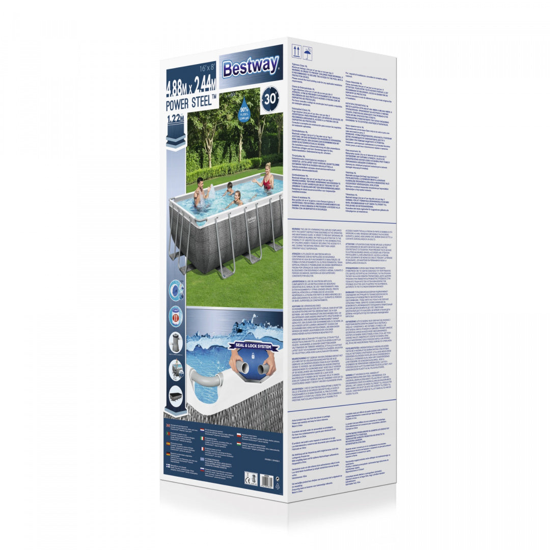 STAČIAKAMPIS SODO SURENKAMAS BASEINAS 488x244x122cm BESTWAY RINKINYS 18in1