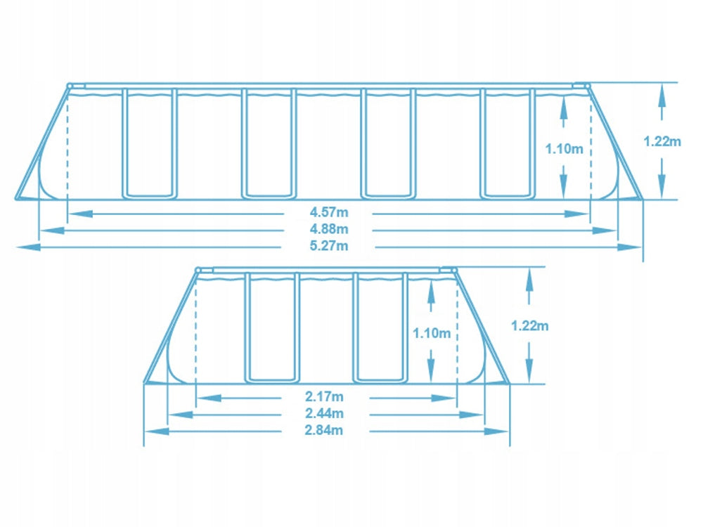 STAČIAKAMPIS SODO SURENKAMAS BASEINAS 488x244x122cm BESTWAY RINKINYS 18in1