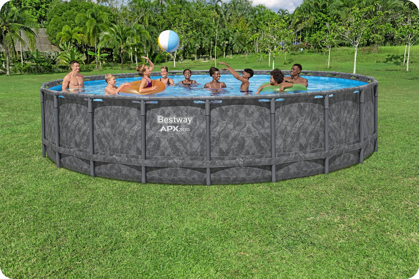 Apvalus SODO SURENKAMAS BASEINAS 610x132cm APX RINKINYS 11in1 BESTWAY