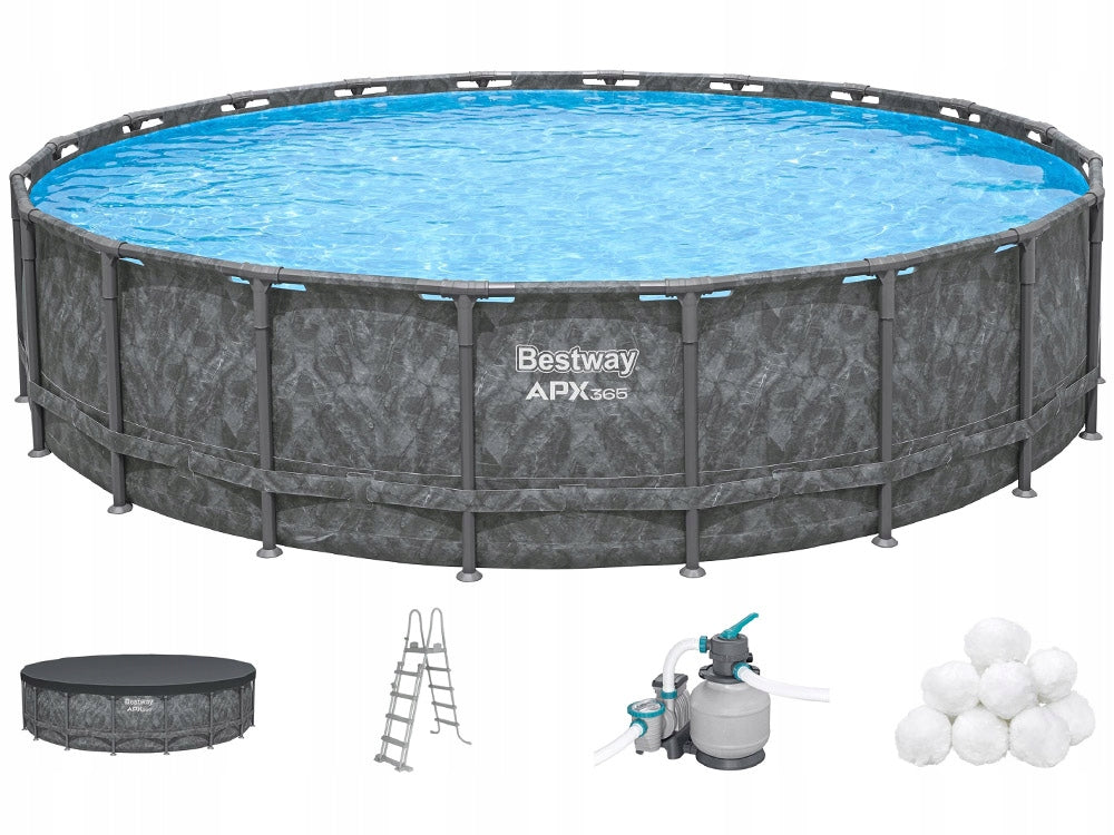 Apvalus SODO SURENKAMAS BASEINAS 610x132cm APX RINKINYS 11in1 BESTWAY