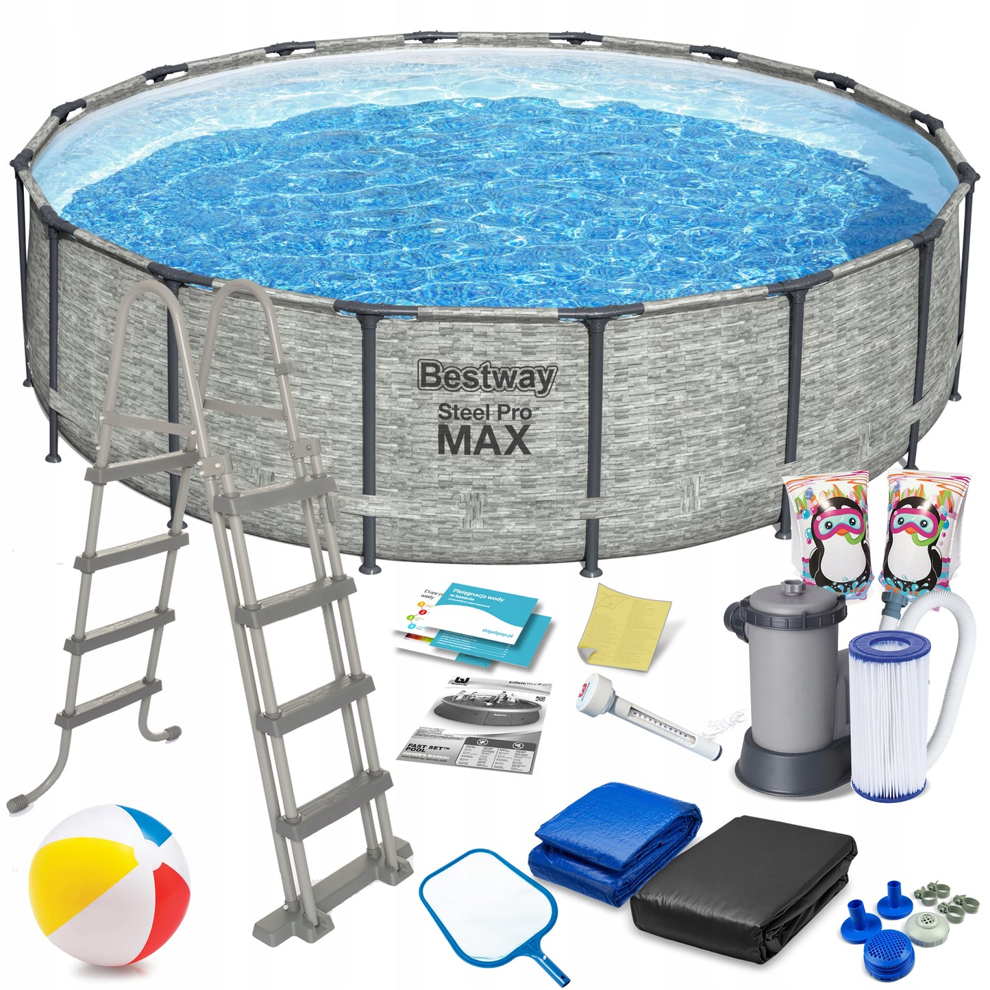 APVALUS SODO SURENKAMAS BASEINAS 549x122cm BESTWAY RINKINYS 18in1
