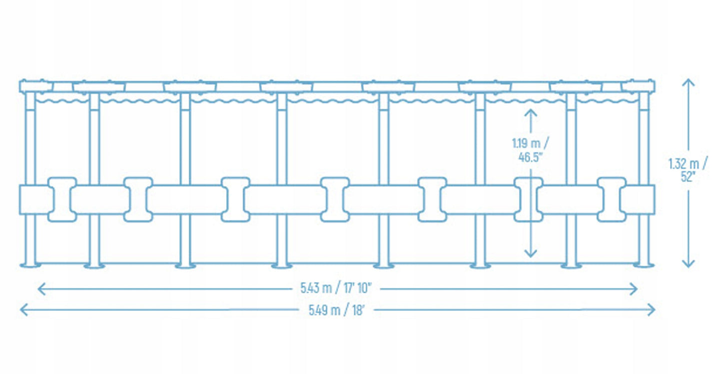 Apvalus SODO SURENKAMAS BASEINAS 549x132cm APX RINKINYS 11in1 BESTWAY