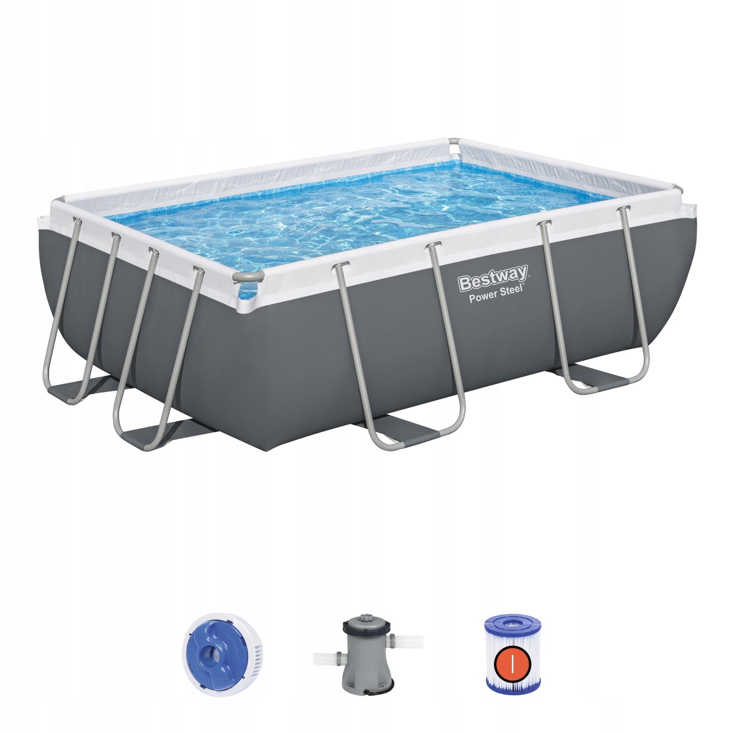 Sodo stovo baseinas su siurbliu 282x196x84cm Bestway rinkinys 9in1