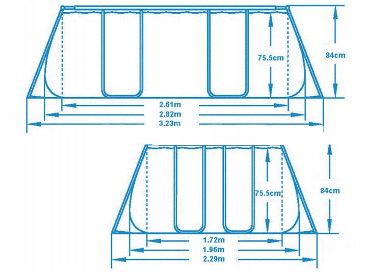 Sodo stovo baseinas su siurbliu 282x196x84cm Bestway rinkinys 9in1