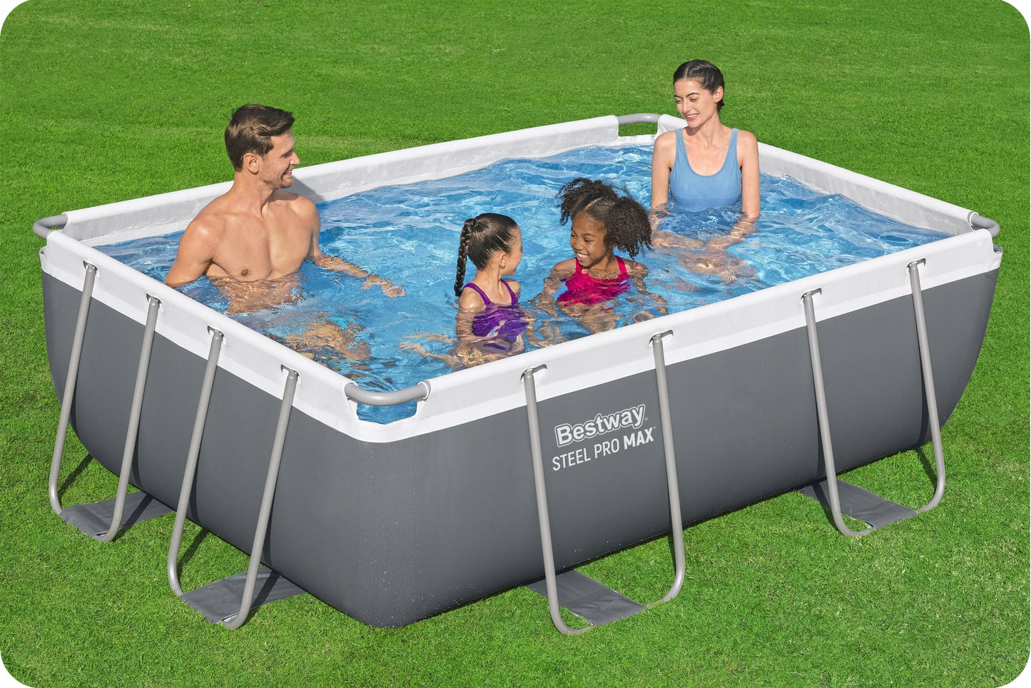 Sodo stovo baseinas su siurbliu 282x196x84cm Bestway rinkinys 9in1