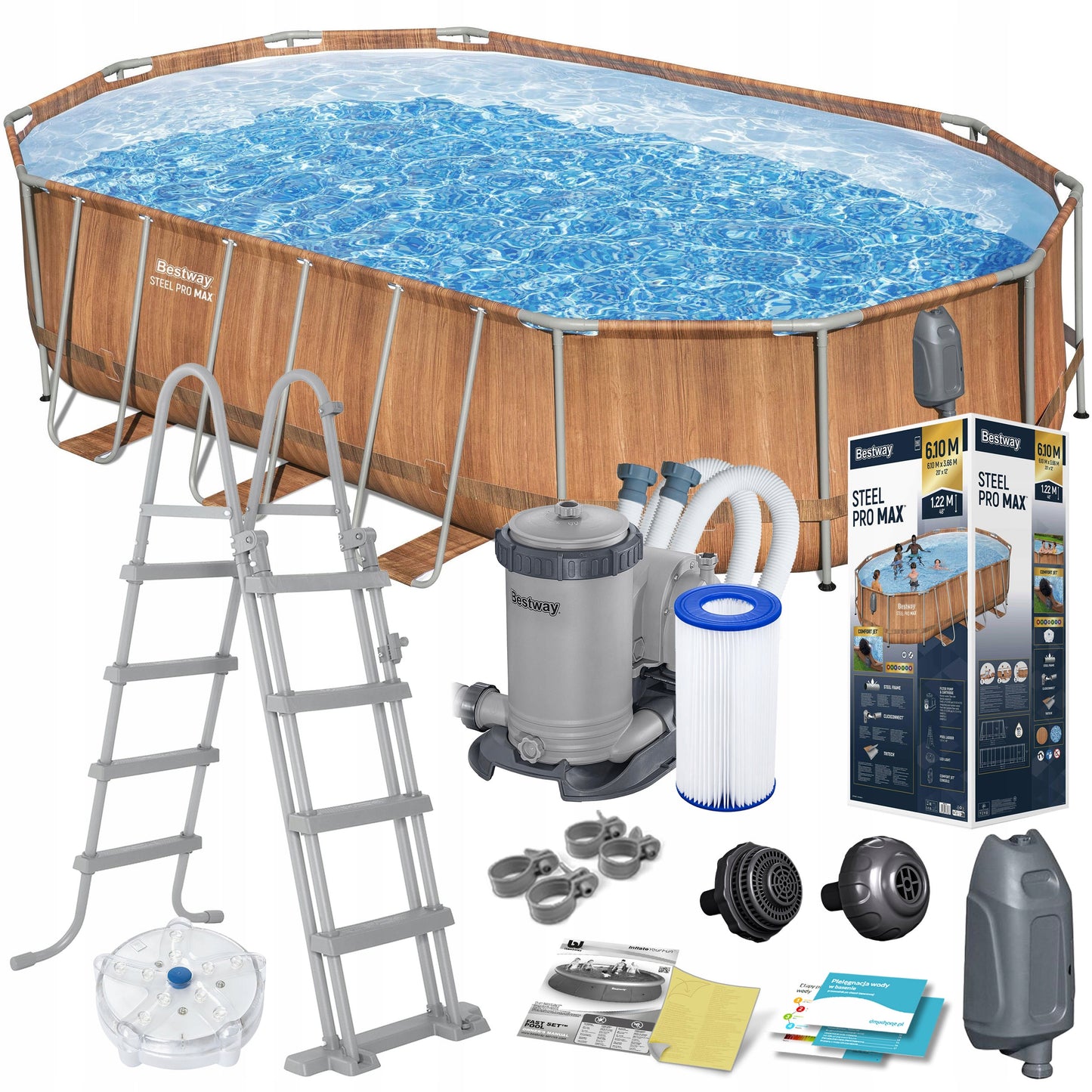 SODO SURENKAMAS BASEINAS OVALAS 610x366x122 cm RINKINYS 13in1 BESTWAY