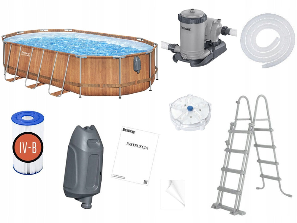 SODO SURENKAMAS BASEINAS OVALAS 610x366x122 cm RINKINYS 13in1 BESTWAY