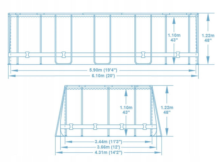 SODO SURENKAMAS BASEINAS OVALAS 610x366x122 cm RINKINYS 13in1 BESTWAY