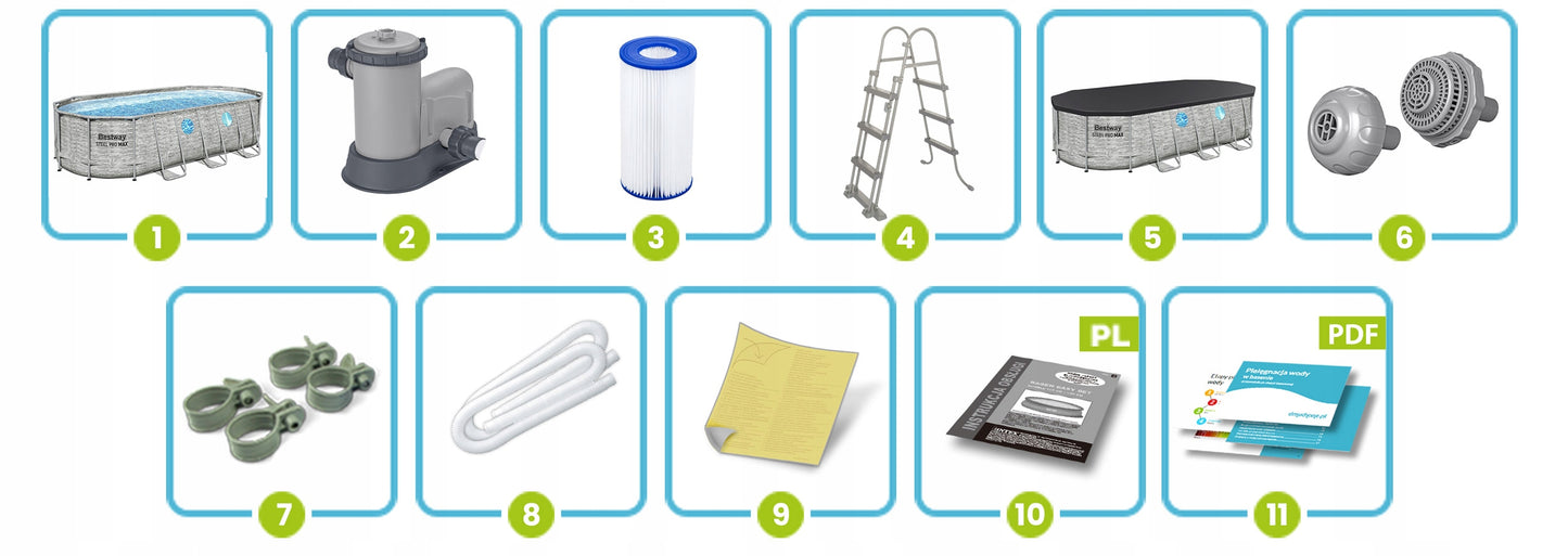 SODO SURENKAMAS BASEINAS 549x274x122cm OVALUS BESTWAY RINKINYS 11in1