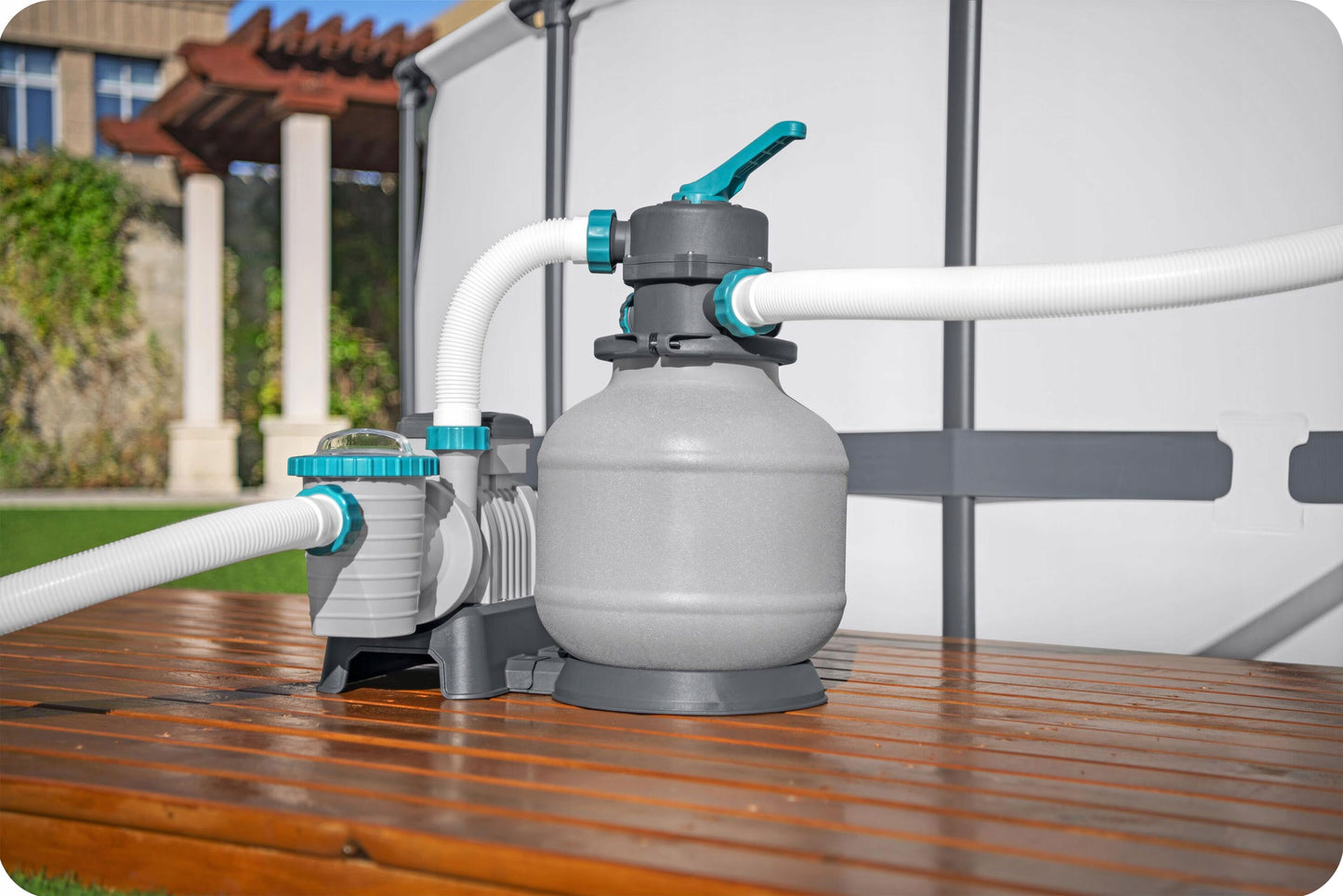 Smėlio siurblys baseino filtrui 8327 l/h + smėlio 25kg jungiamosios žarnos Bestway