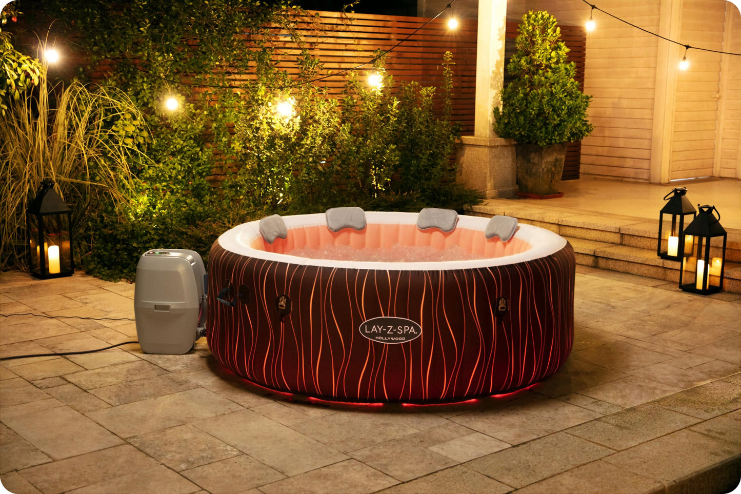 Pripučiamas Lay-Z sodo SPA hidromasažinis baseinas 6 asmenims Hollywood Bestway
