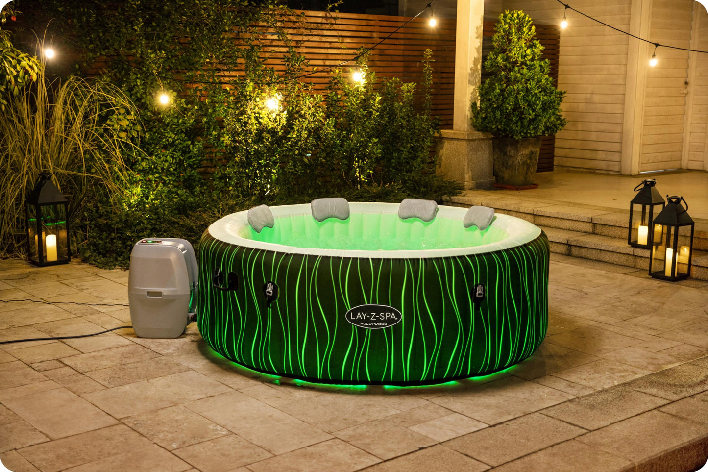 Pripučiamas Lay-Z sodo SPA hidromasažinis baseinas 6 asmenims Hollywood Bestway