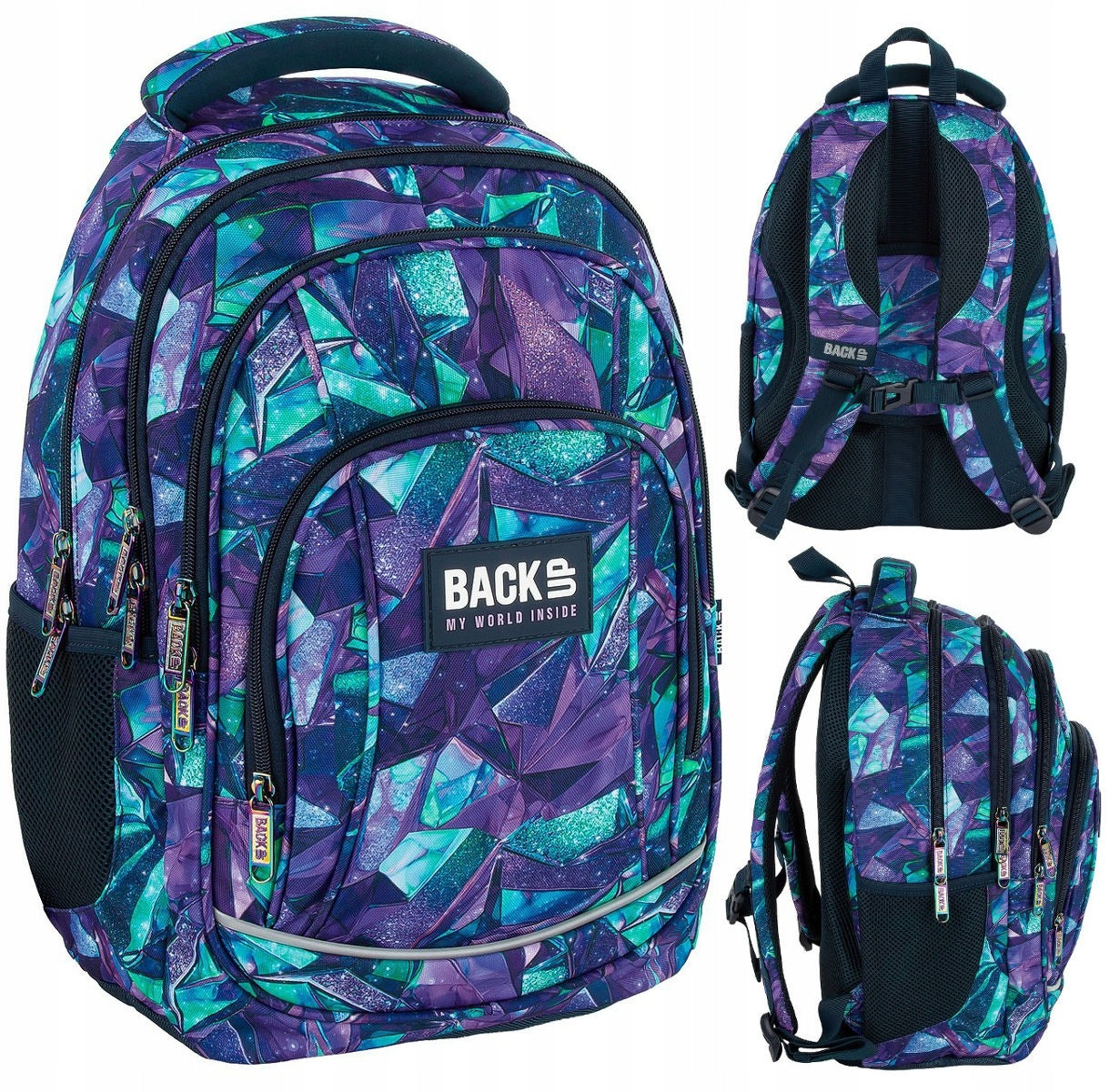 Mokykline kuprine BackUP 26L – Colorful Diamonds (A35)
