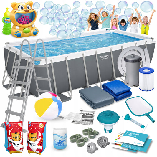STAČIAKAMPIS SODO SURENKAMAS BASEINAS 488x244x122cm BESTWAY RINKINYS 18in1
