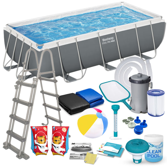 Sodo stovo baseinas 404x201x100 cm Bestway rinkinys su siurbliu 18in1