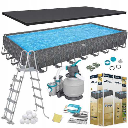 STAČIAKAMPIS SODO SURENKAMAS BASEINAS 956x488x132cm APX RINKINYS 11in1 BESTWAY