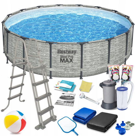 APVALUS SODO SURENKAMAS BASEINAS 549x122cm BESTWAY RINKINYS 18in1