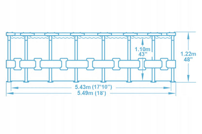 APVALUS SODO SURENKAMAS BASEINAS 549x122cm BESTWAY RINKINYS 18in1