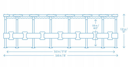 Apvalus SODO SURENKAMAS BASEINAS 549x132cm APX RINKINYS 11in1 BESTWAY