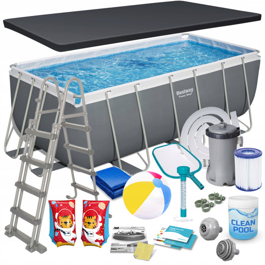 Sodo karkasinis baseinas 412x201cm šeimyninis Bestway 17in1 pilnas komplektas