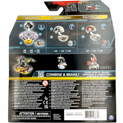 BAKUGAN 3.0 STARTER PACK SPECIAL ATTACK DRAGONOID + HAMMERHEAD + BUTTERCLAW Rinkinys