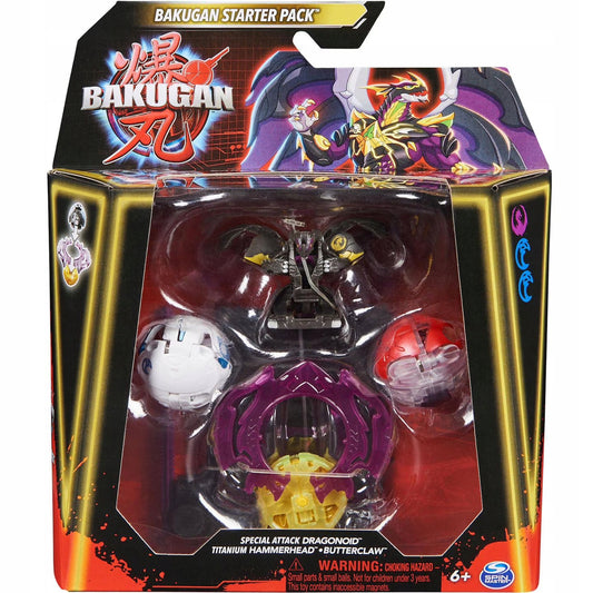 BAKUGAN 3.0 STARTER PACK SPECIAL ATTACK DRAGONOID + HAMMERHEAD + BUTTERCLAW Rinkinys