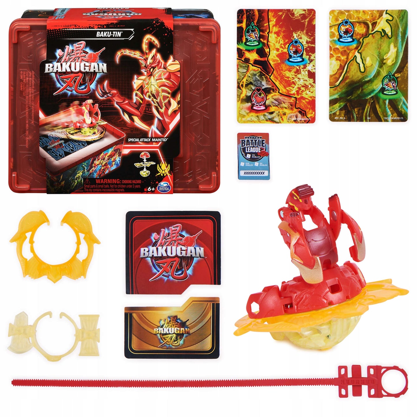 BAKUGAN BAKU-TIN 2 SPECIAL ATTACK MANTID FIGŪRA + KORTELĖS DĖŽUTĖJE