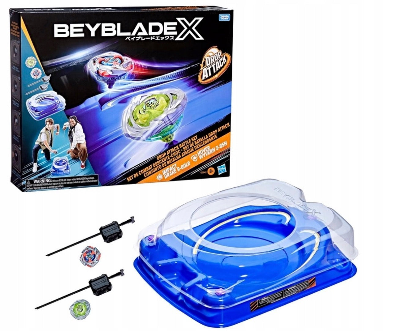 „Beyblade X Drop Attack“ kovų arena su 2 suktukais ir paleidikliais