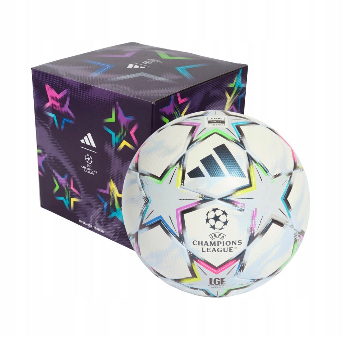 „Adidas“ UEFA Champions League 2026/27 futbolo kamuolys su dėžute – 5 dydis