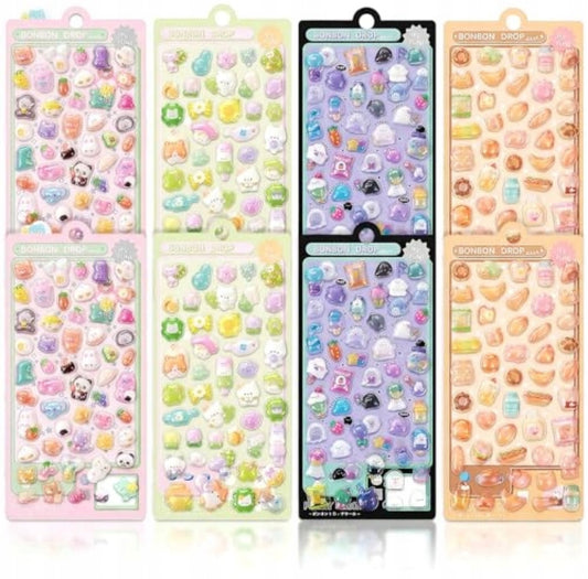 Kawaii Jelly 3D gelinių lipdukų rinkinys – 8 lapai, 400+ lipdukų