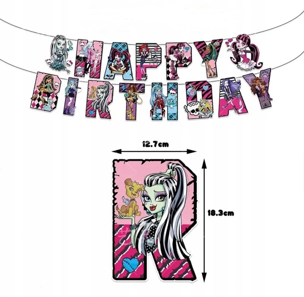 Monster High School gimtadienio dekoracijų rinkinys