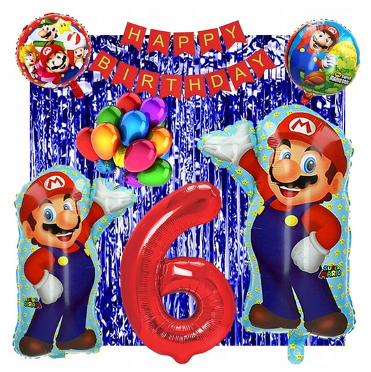 Birthday Balloon Set 6 Super Mario Theme