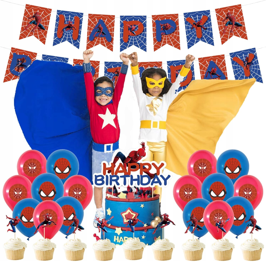 Žmogaus voro (Spiderman) gimtadienio dekoracijų rinkinys