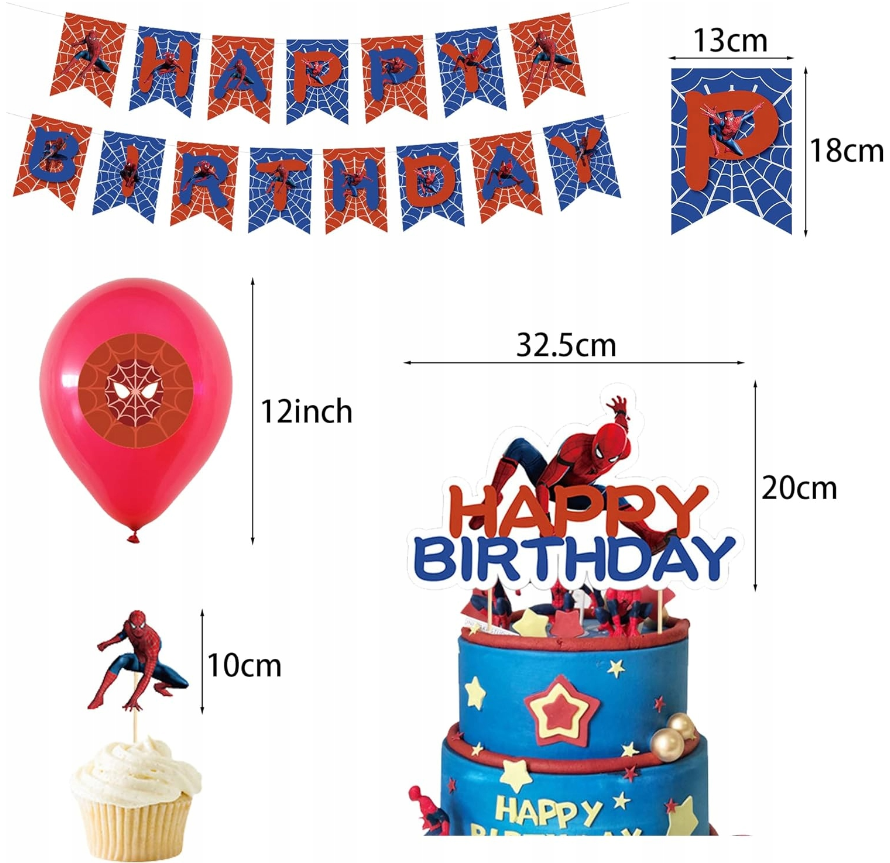 Žmogaus voro (Spiderman) gimtadienio dekoracijų rinkinys