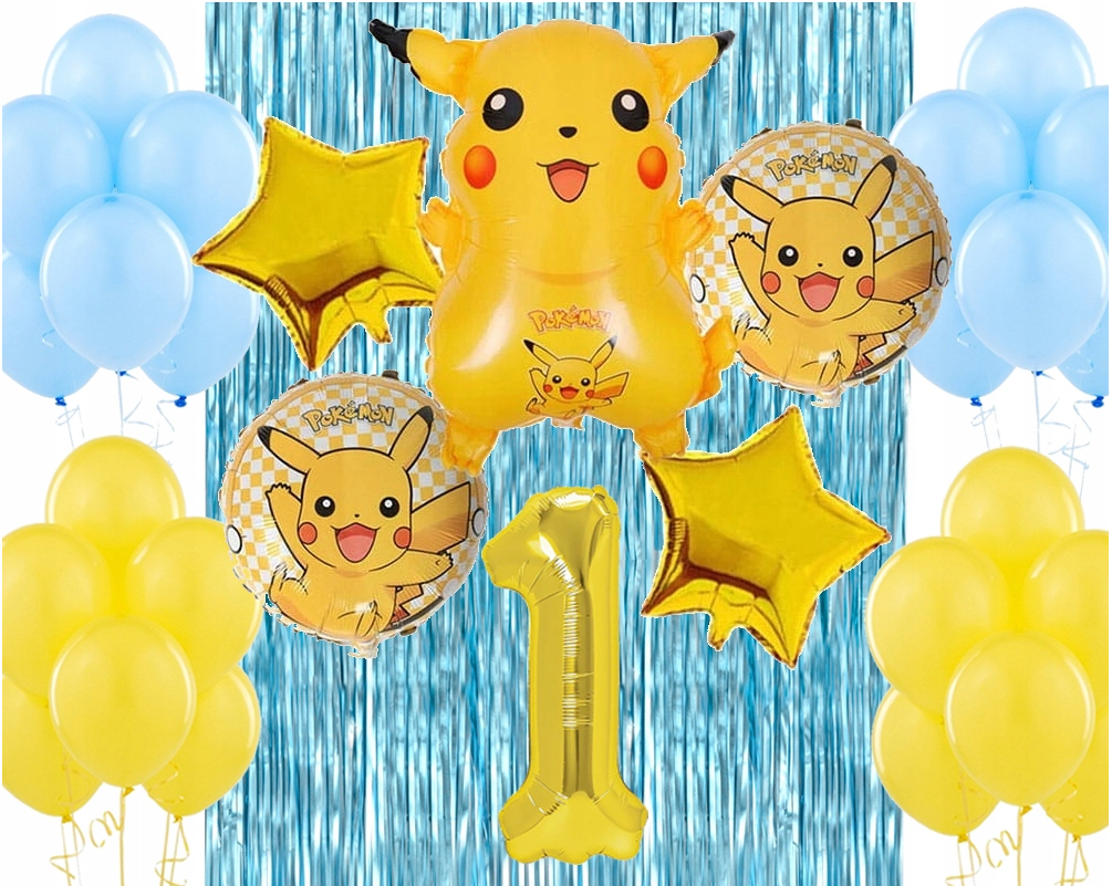Gimtadienio balionų rinkinys Pikachu tema