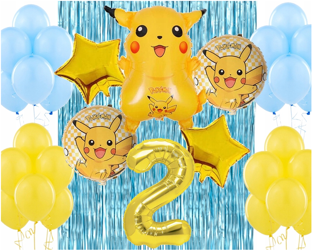 Gimtadienio balionų rinkinys Pikachu tema