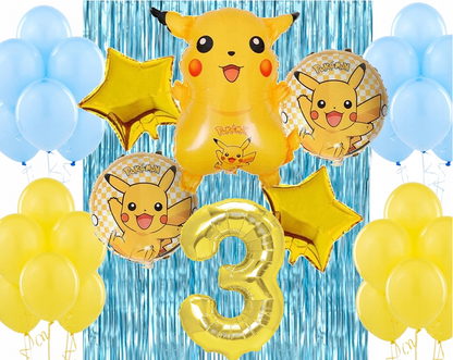 Gimtadienio balionų rinkinys Pikachu tema
