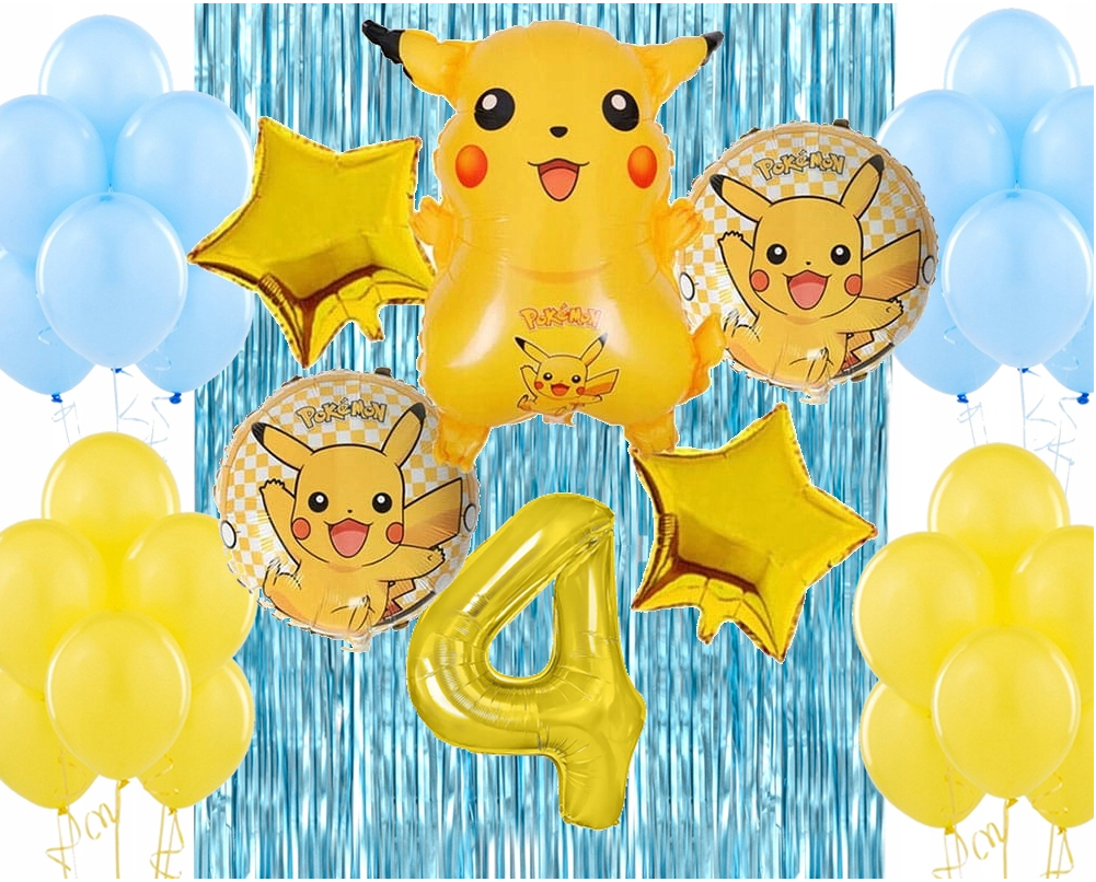 Gimtadienio balionų rinkinys Pikachu tema