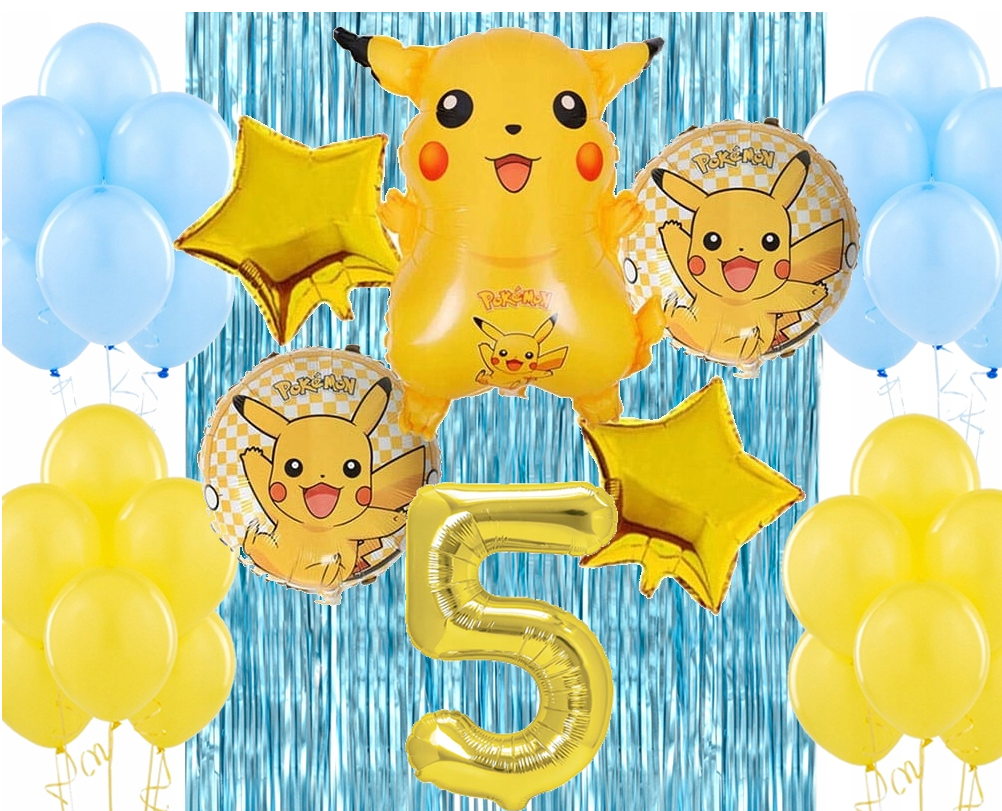 Gimtadienio balionų rinkinys Pikachu tema