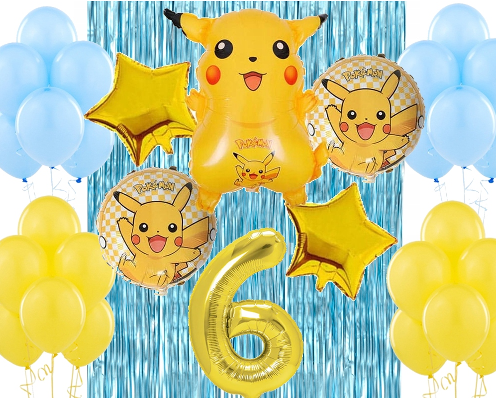 Gimtadienio balionų rinkinys Pikachu tema